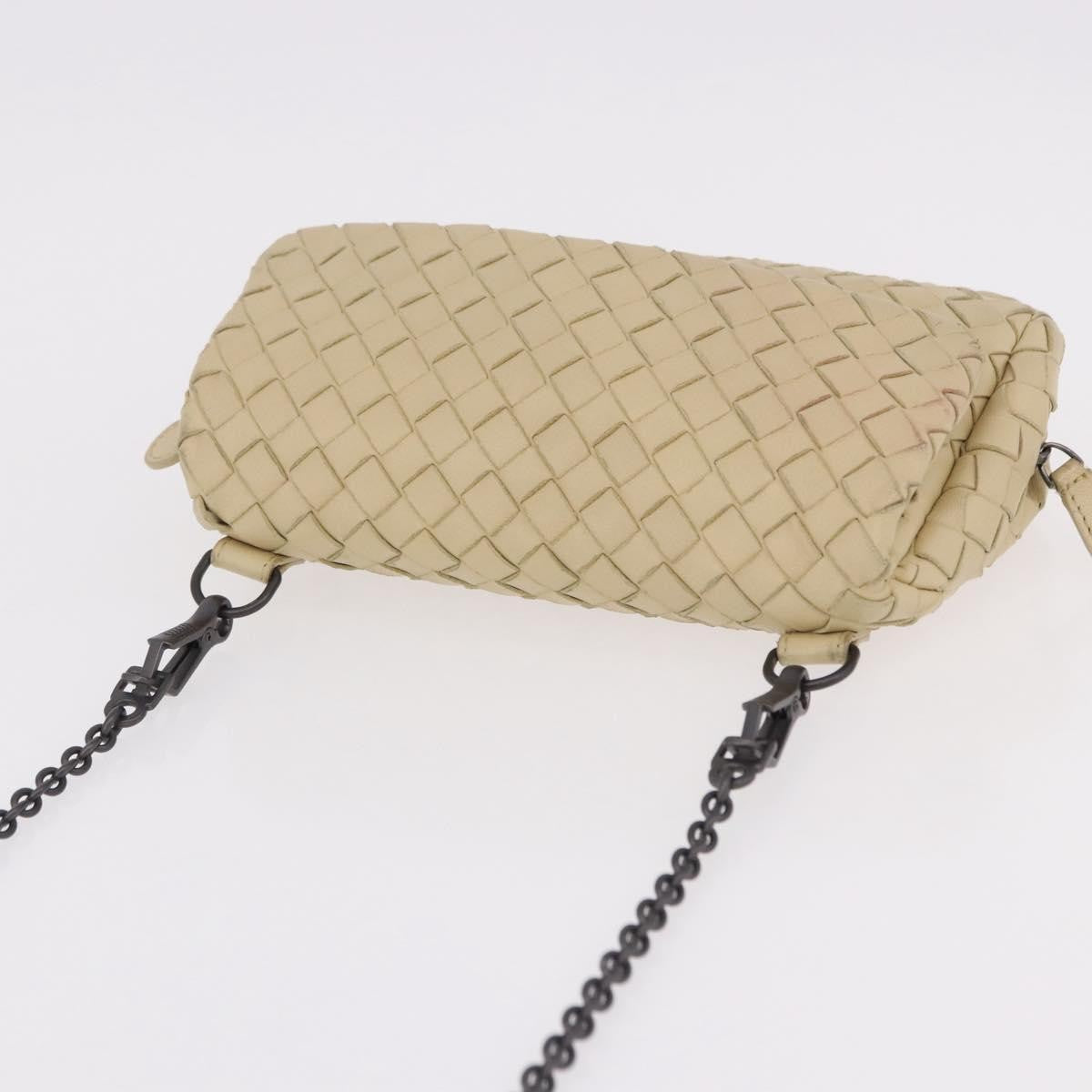 Bottega Veneta Intrecciato Shoulder Leather, Beige, Leather, Shoulder Bag