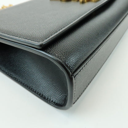 Saint Laurent Classic Monogram Leather, Black, Leather, Crossbody Bag