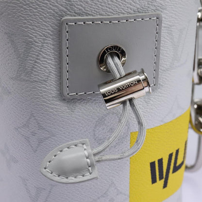 Louis Vuitton Chalk Nano Limited Edition Logo Story Monogram Canvas, Gray, Canvas, Clutch