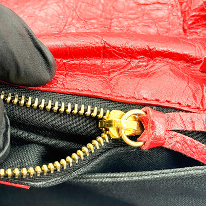 Balenciaga Classic Studs Envelope Strap Clutch Leather, Red, Leather, Clutch