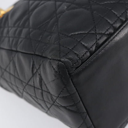 Christian Dior Vintage Lady Dior Cannage Quilt Lambskin, Black, Leather, Handbag