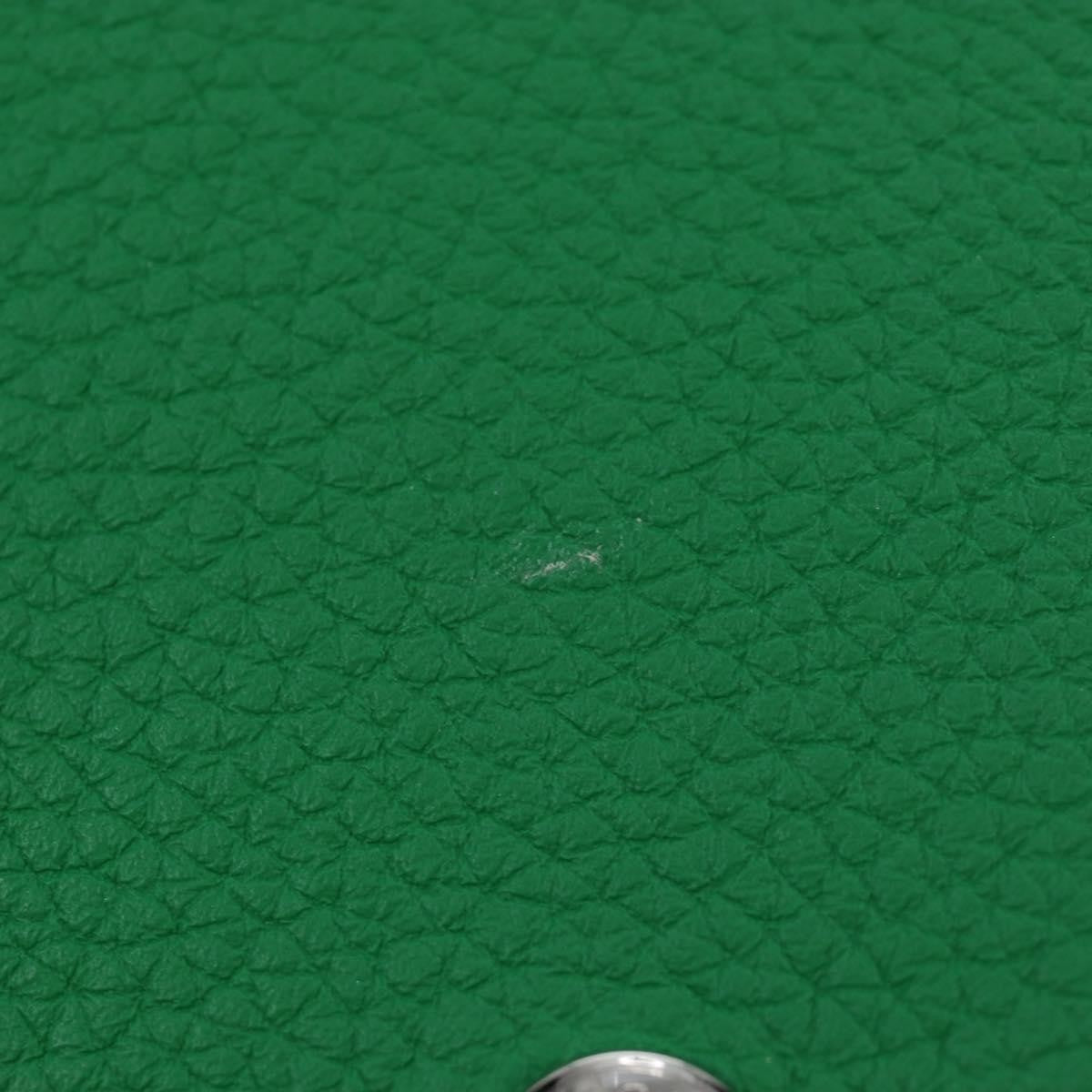 Hermes Ulysse Agenda Cover Leather, Green, Leather, Wallet