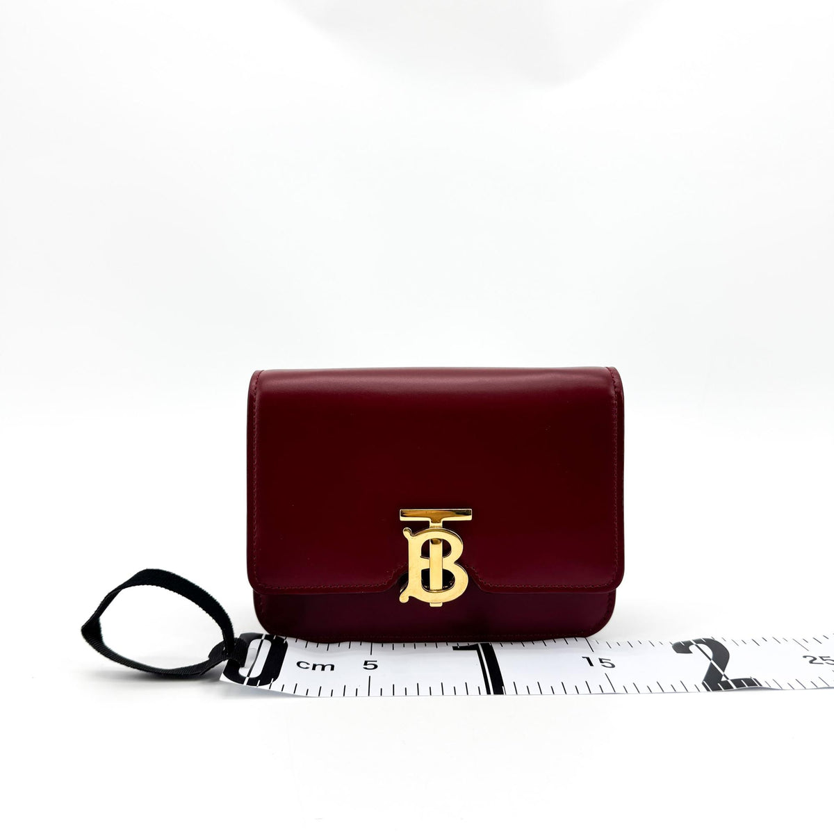 Burberry TB Flap Leather, Red, Leather, Handbag