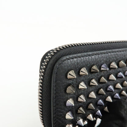 Christian Louboutin Panettone Coin Purse Spiked Leather, Black, Leather, Wallet