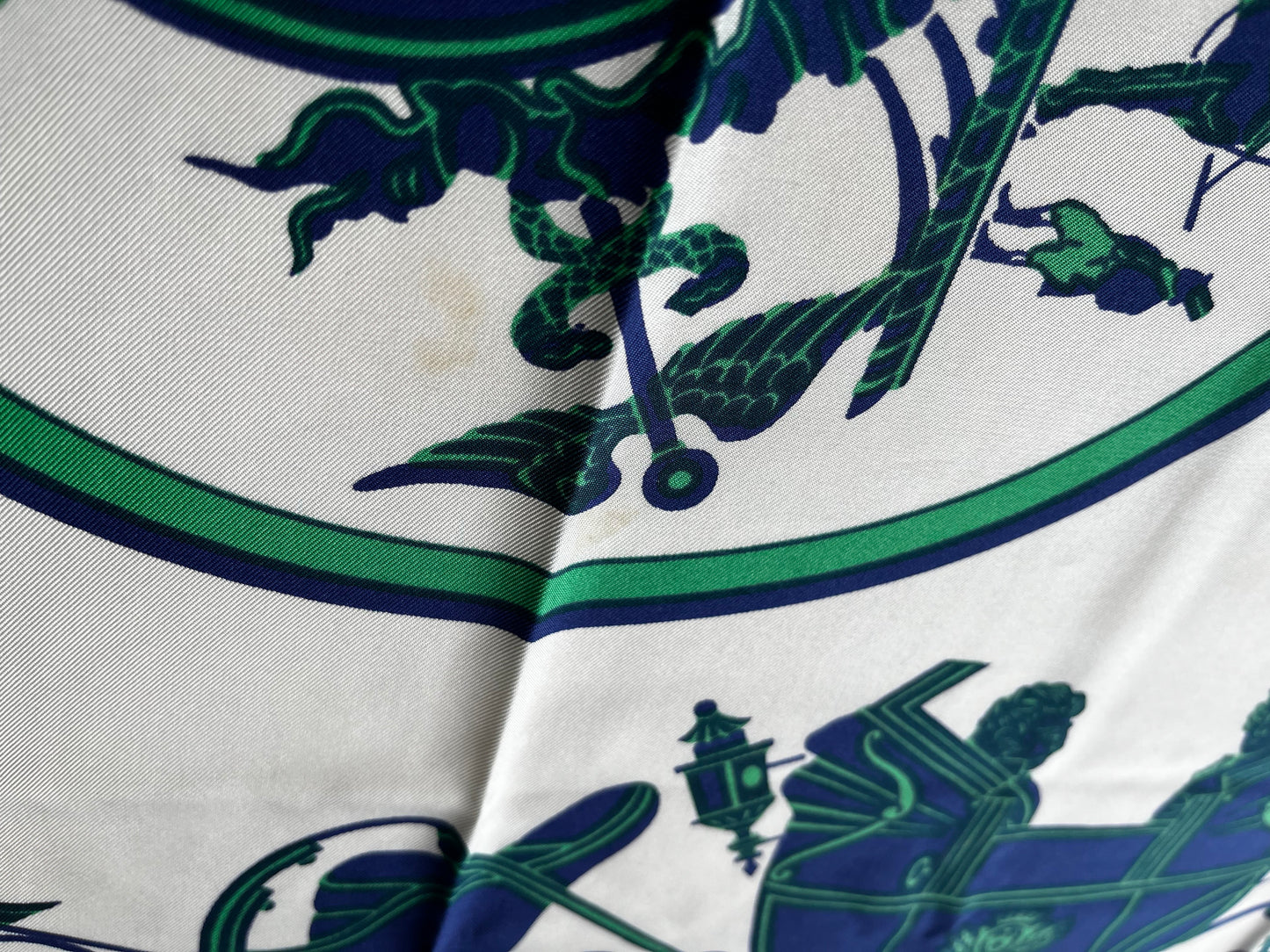 Chanel Carré 90 Silk, Green, Silk, Scarf