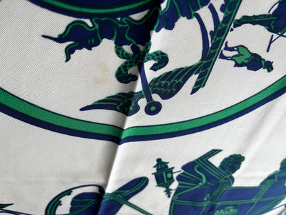 Chanel Carré 90 Silk, Green, Silk, Scarf