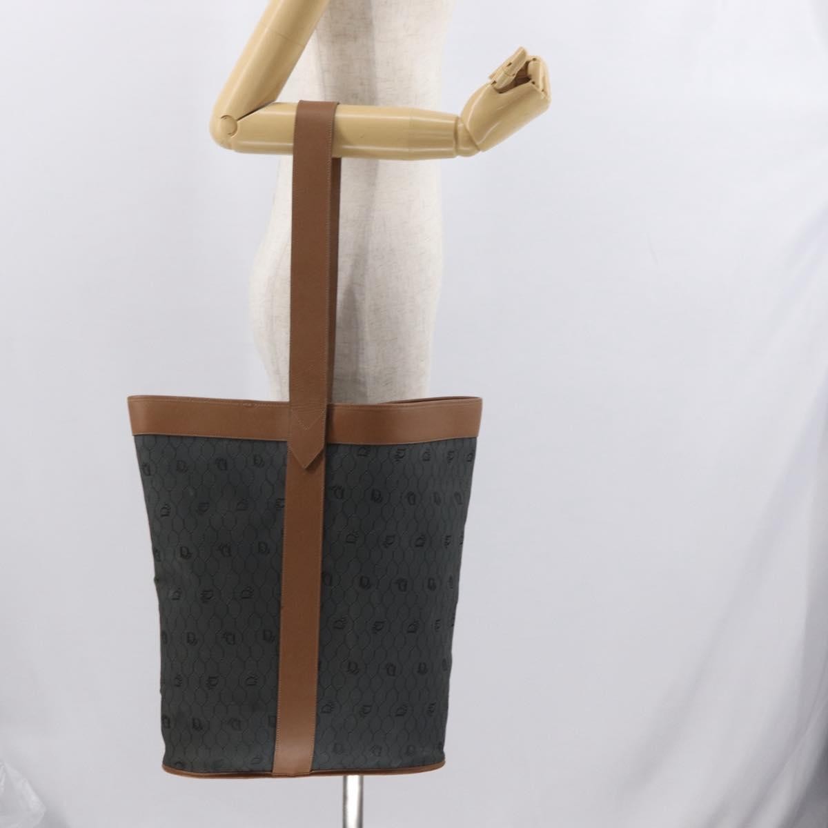 Christian Dior Vintage Honeycomb Canvas, Black, Canvas, Shoulder Bag
