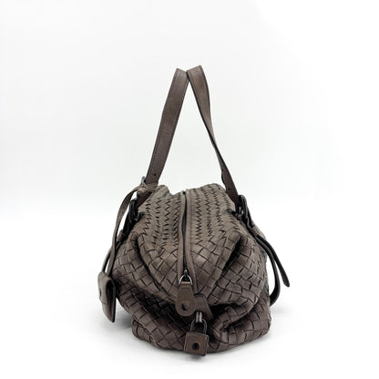 Bottega Veneta Montaigne Handle Intrecciato Nappa, Brown, Other, Handbag
