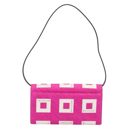 Bvlgari Clutch Canvas and Leather, Pink, Canvas, Clutch