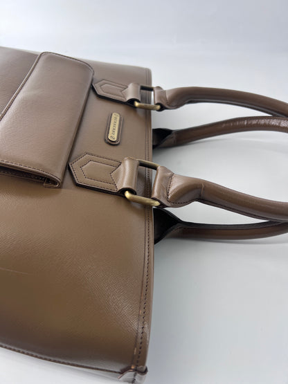Burberry Tote Leather, BEIGE, LEATHER, Tote bag