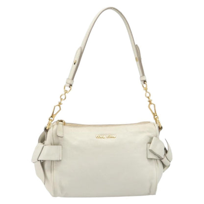 Miu Miu Beau Top Handle Leather, White, Leather, Handbag