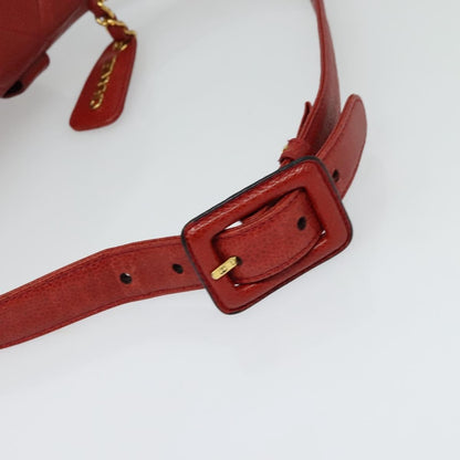 Chanel Vintage Zip Belt Quilted Caviar, Red, Leather, Shoulder Bag