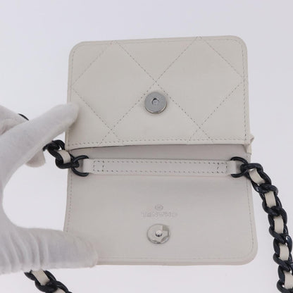 Chanel 19 Flap Coin Purse Belt Quilted Lambskin, White, Leather, Clutch