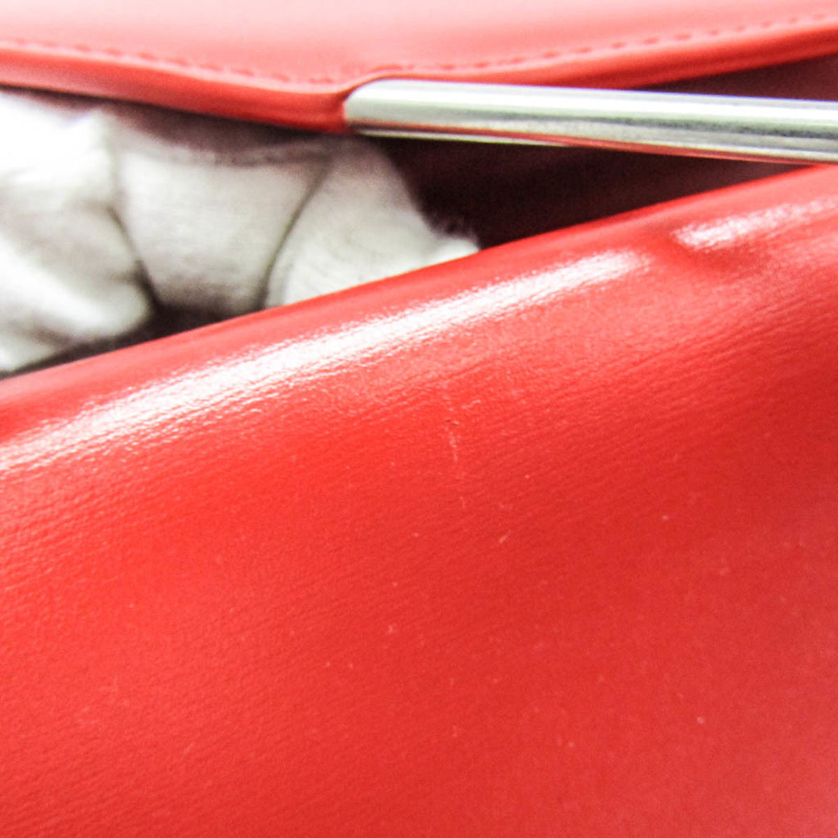 Bottega Veneta Clip Flap Leather, Red, Leather, Handbag