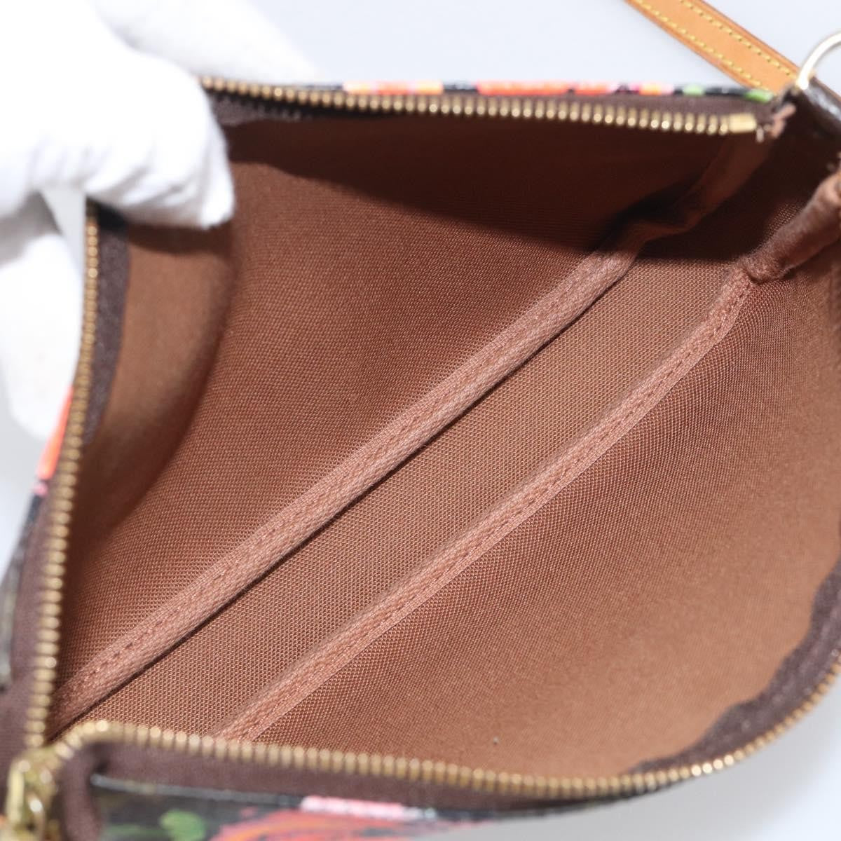Louis Vuitton Pochette Accessoires Limited Edition Monogram Roses, Multicolour, Canvas, Clutch