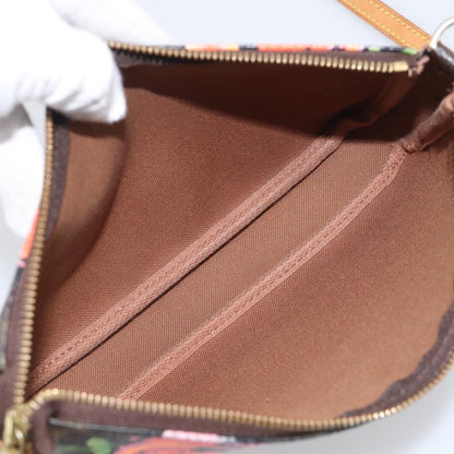 Louis Vuitton Pochette Accessoires Limited Edition Monogram Roses, Multicolour, Canvas, Clutch