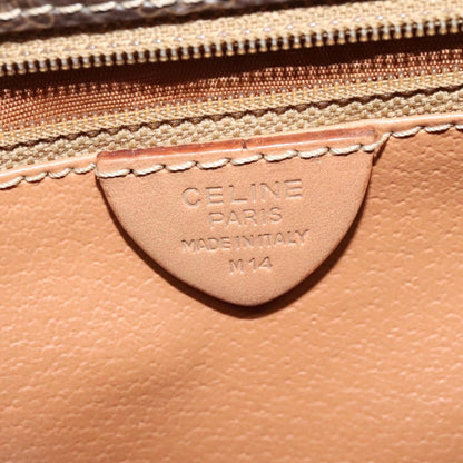 Celine Vintage Macadam Circle Logo Canvas and Leather, Brown, Canvas, Shoulder Bag