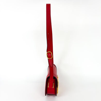 Valentino Garavani Supervee Leather, Gold, Leather, Crossbody Bag