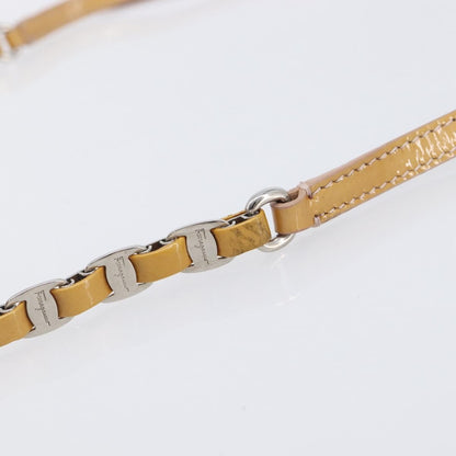 Salvatore Ferragamo Vala Patent Leather, Beige, Patent Leather, Shoulder Bag