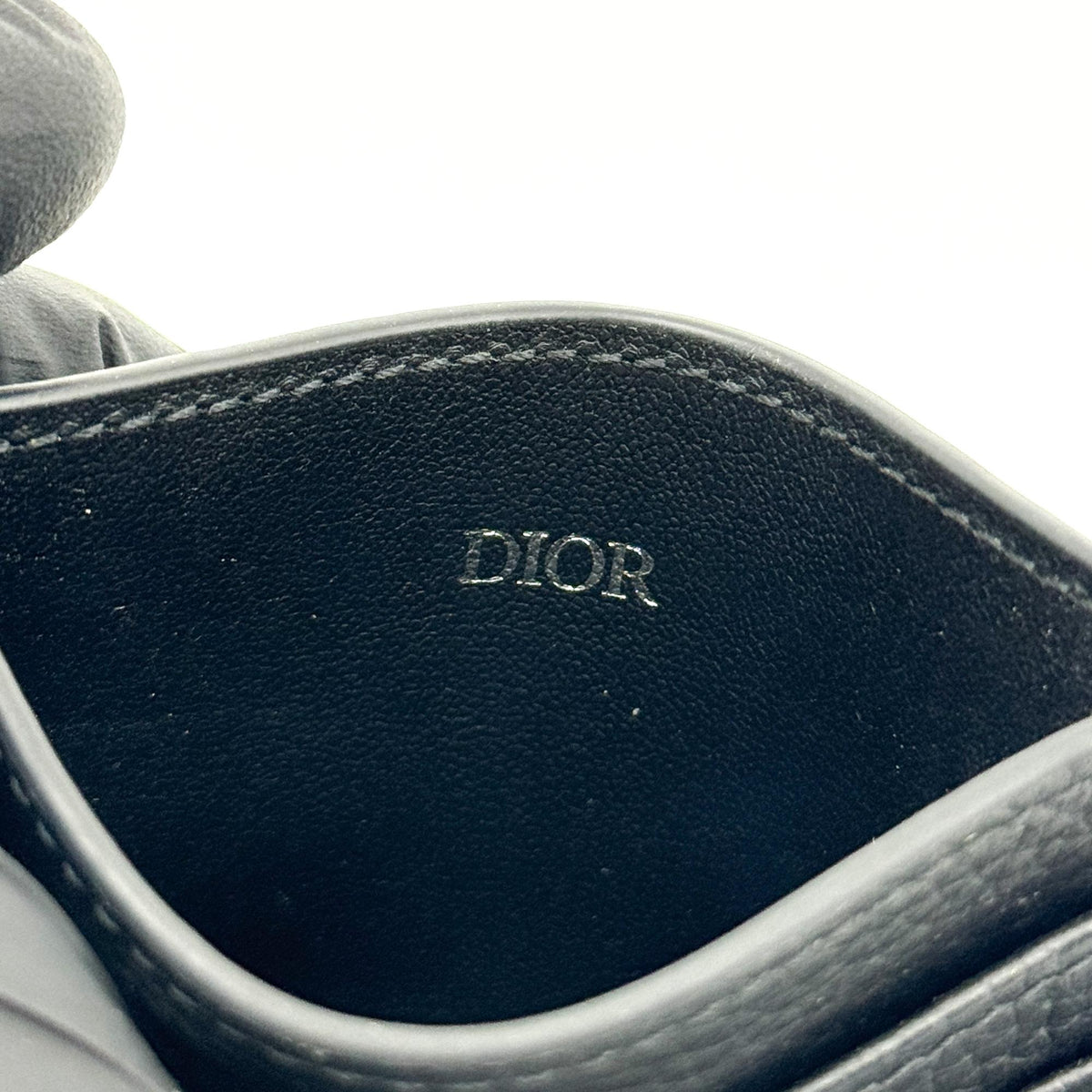 Christian Dior Card Holder Oblique Canvas and Leather, Black, Canvas, Card Holder