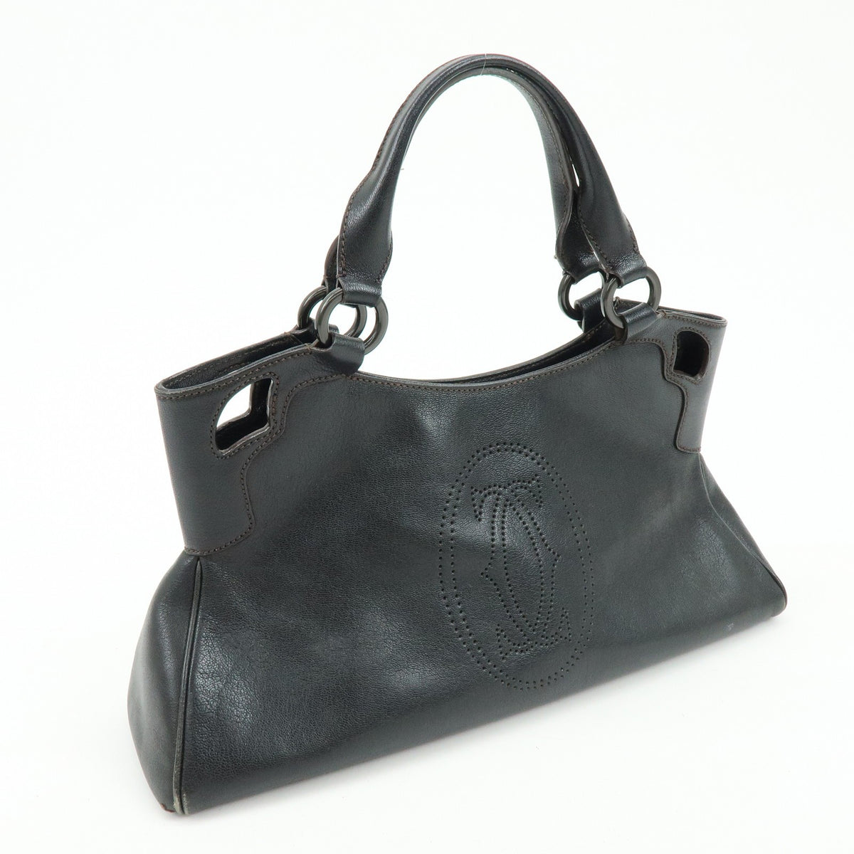 Cartier Marcello Leather, Black, Leather, Handbag