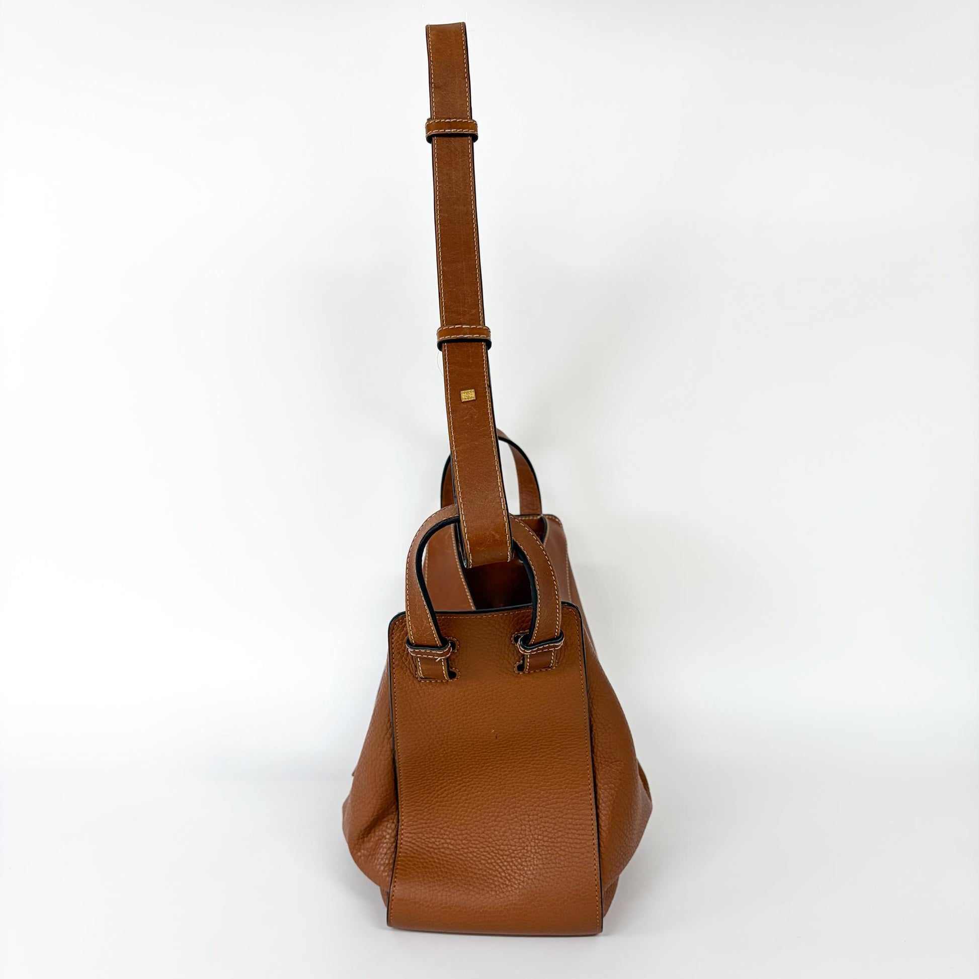Loewe Hammock Leather, Brown, Leather, Handbag
