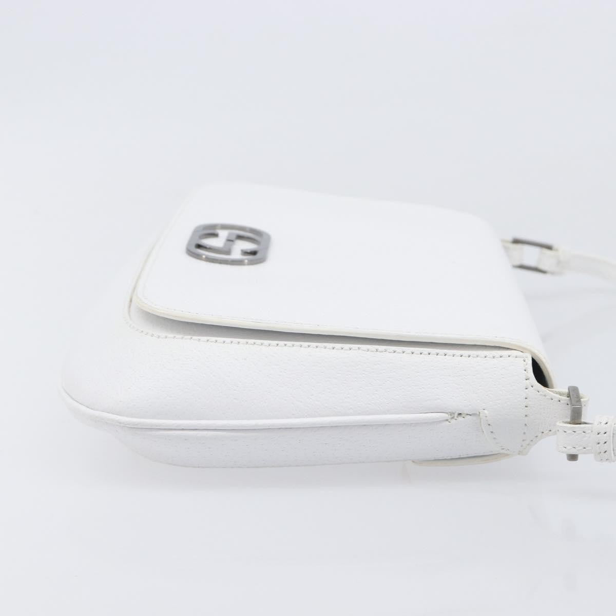 Gucci Shoulder Leather, White, Leather, Shoulder Bag