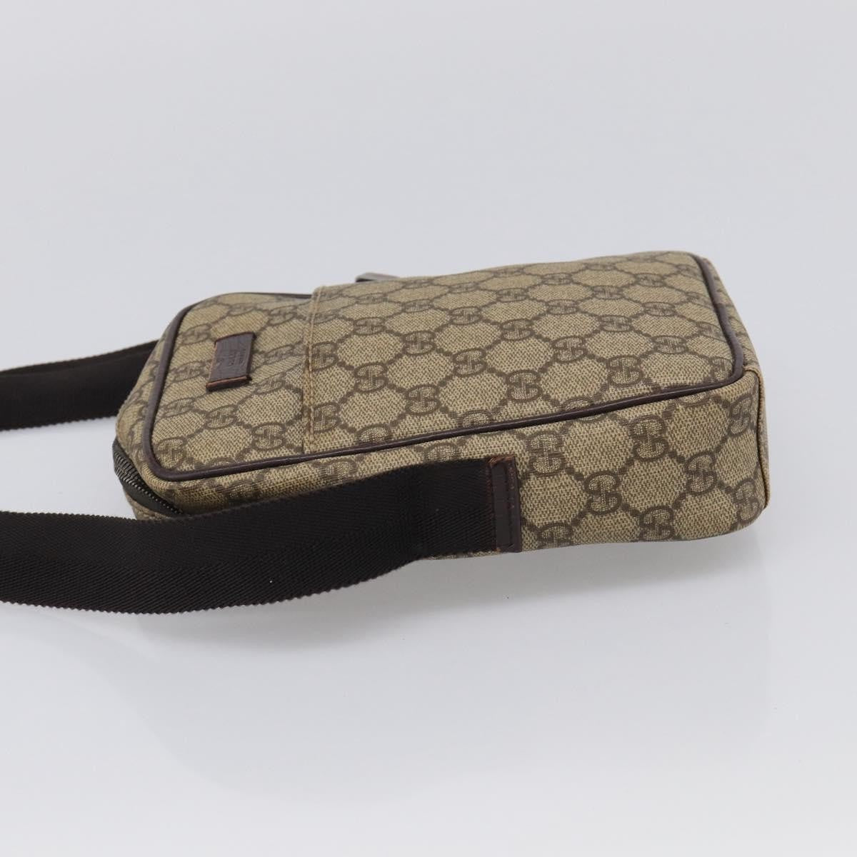 Gucci Vintage Front Pocket Flat Messenger GG Canvas and Leather, Beige, Canvas, Shoulder Bag