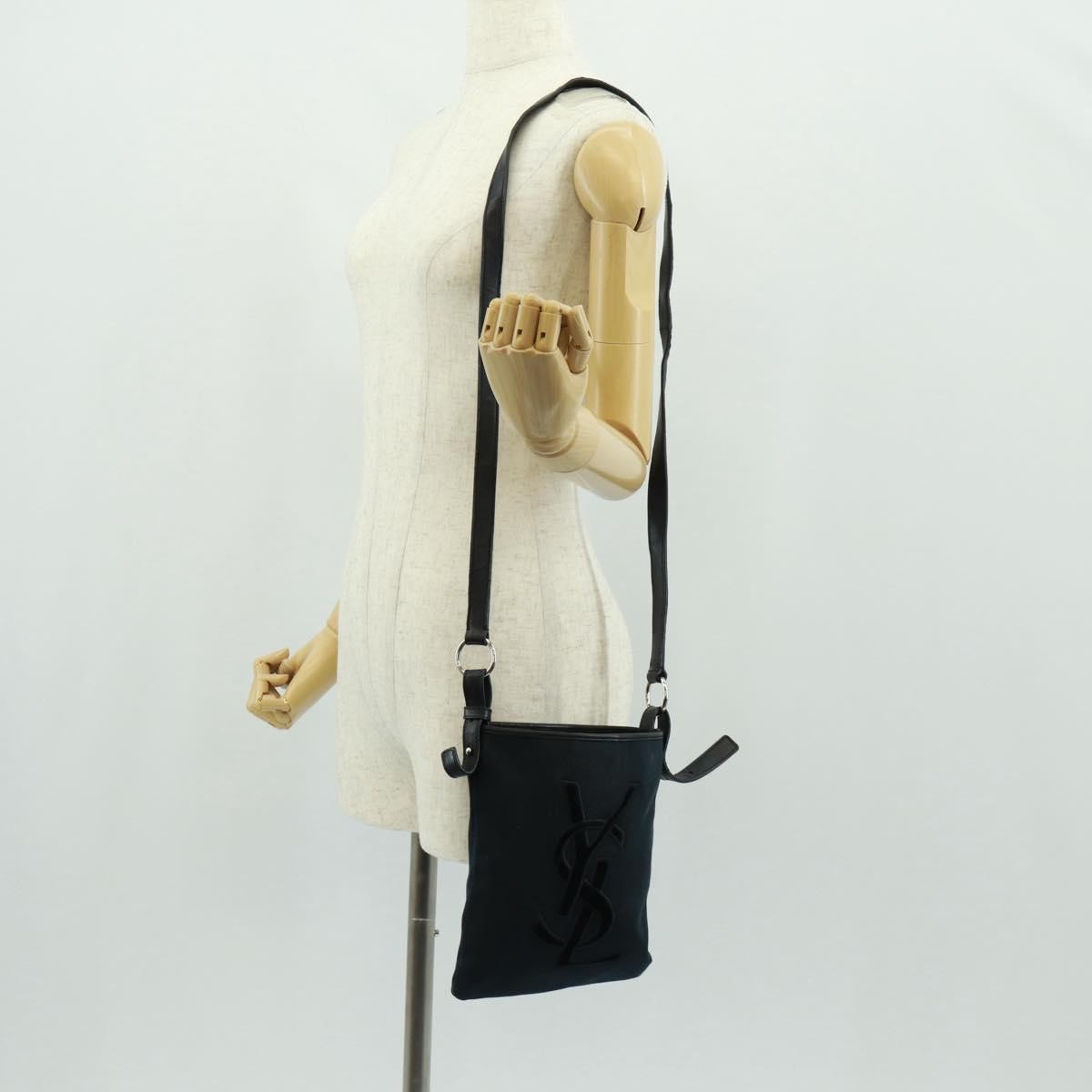 Saint Laurent Vintage Canvas, Black, Canvas, Handbag