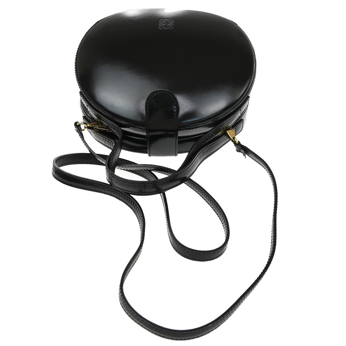 Loewe Anagram Leather, Black, Patent Leather, Tote Bag