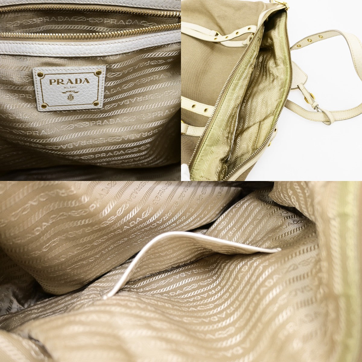 Prada Logo Convertible Shopper Canvas, Brown, Canvas, Tote Bag