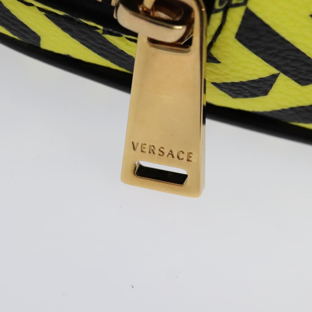 Versace Vintage Clutch Leather, Yellow, PVC, Clutch