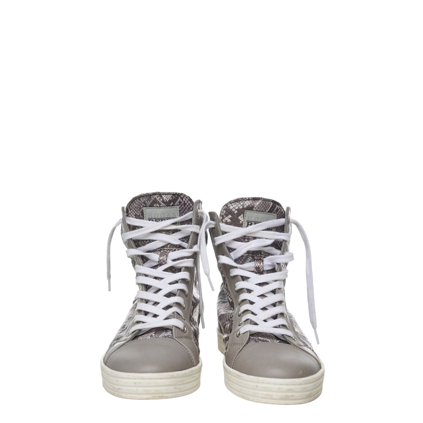 Hogan Grey Snakeskin Leather Sneakers