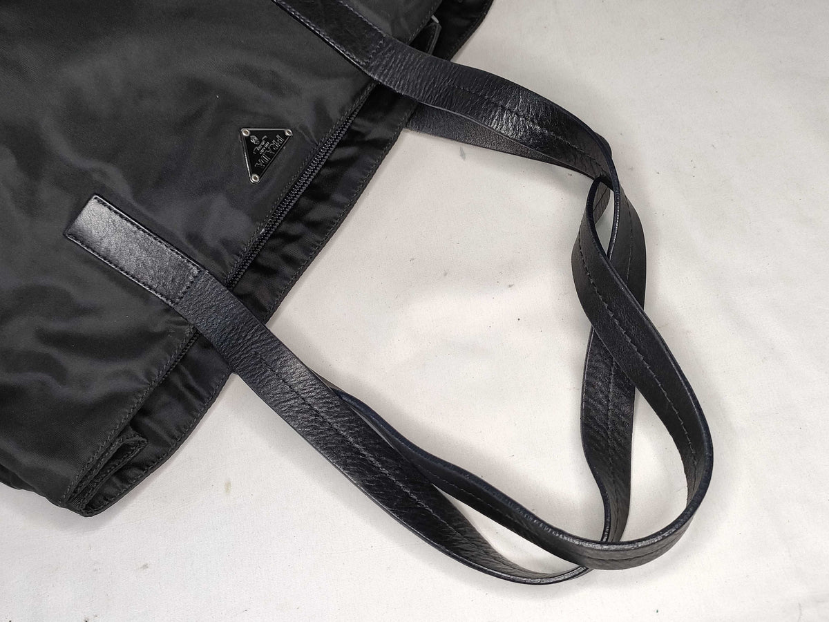 Prada Open Re-Nylon, Black, Nylon, Tote Bag