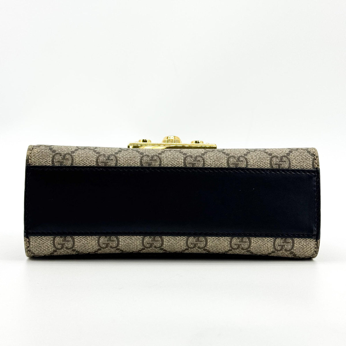 Gucci Padlock Top Handle GG Coated Canvas and Leather, Black, Canvas, Handbag