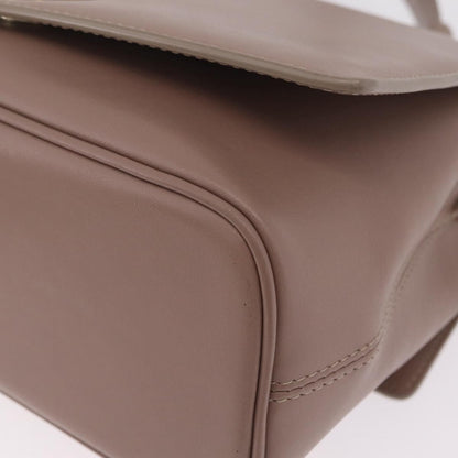 Bvlgari Signature Top Handle Leather, Beige, Leather, Handbag