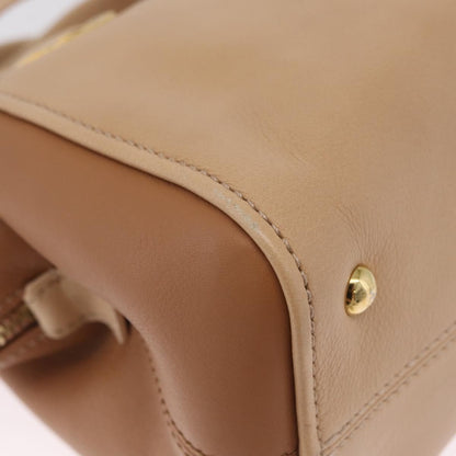 Fendi Chameleon Satchel Leather, Beige, Leather, Handbag