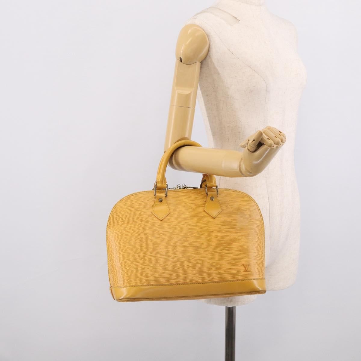 Louis Vuitton Vintage Alma Epi Leather, Yellow, Leather, Handbag