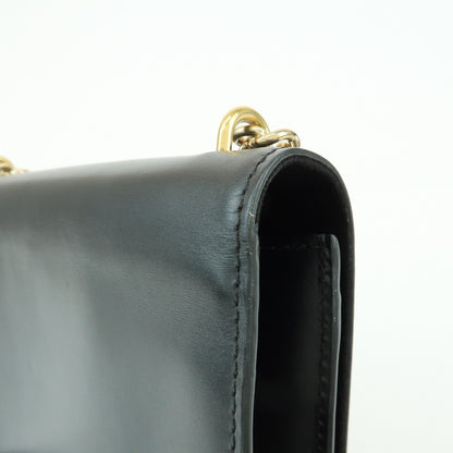 Louis Vuitton Chain Louise Clutch Leather, Black, Leather, Clutch