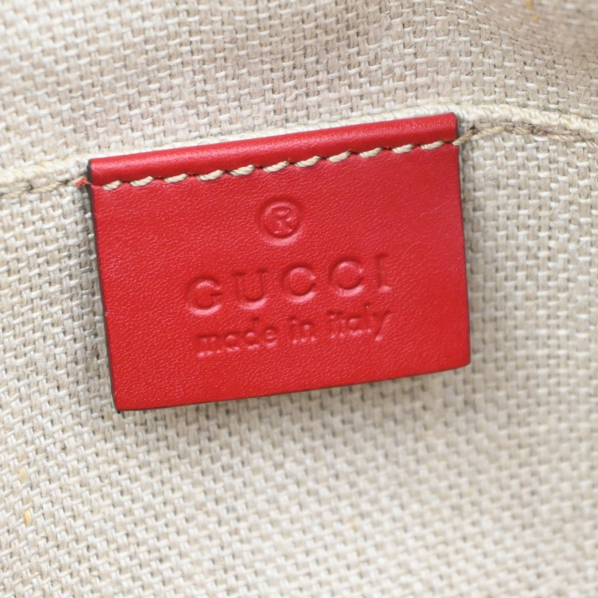 Gucci Bee Web Camera Leather, Red, Leather, Shoulder Bag