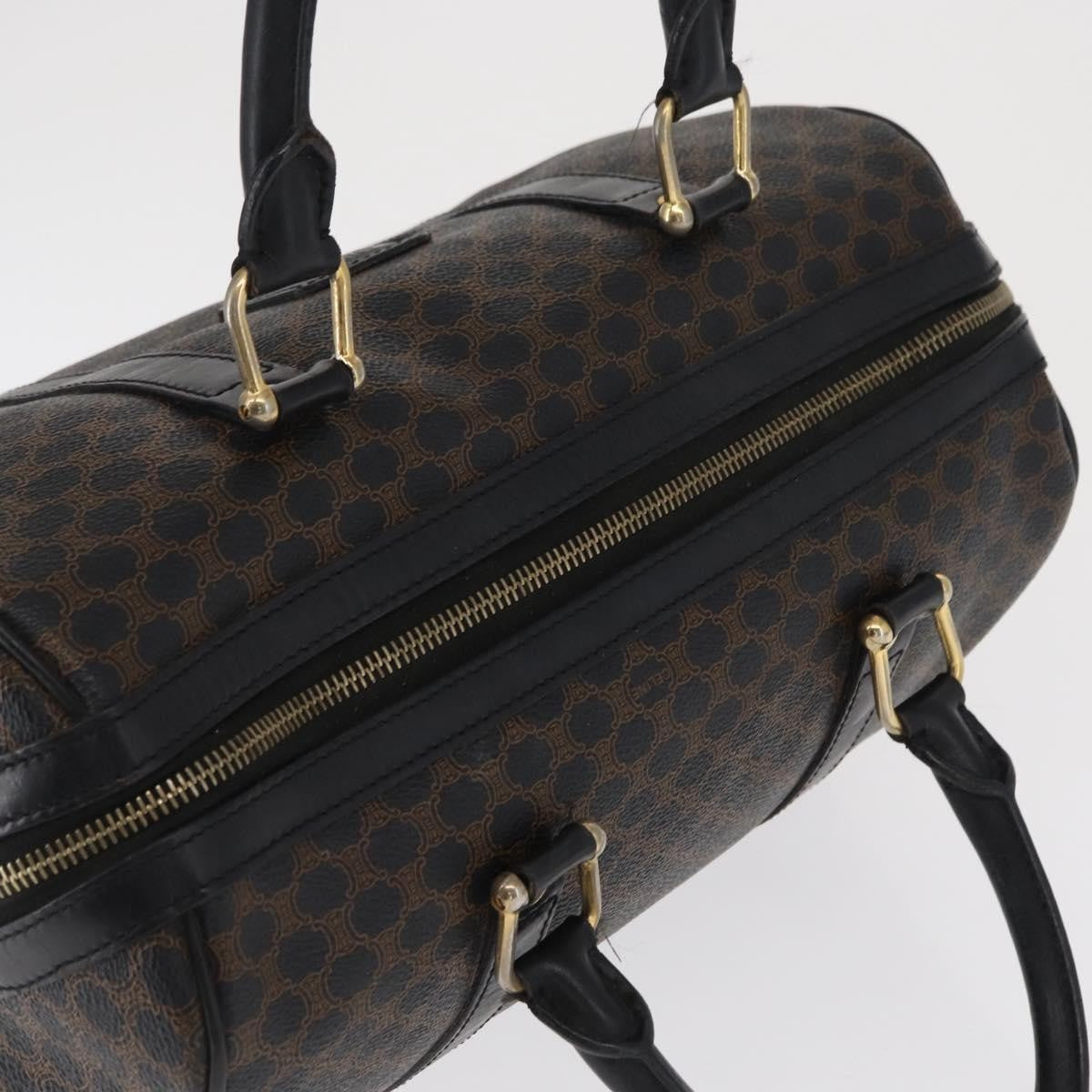Celine Vintage Duffle Macadam Coated Canvas, Black, Canvas, Handbag