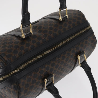 Celine Vintage Duffle Macadam Coated Canvas, Black, Canvas, Handbag