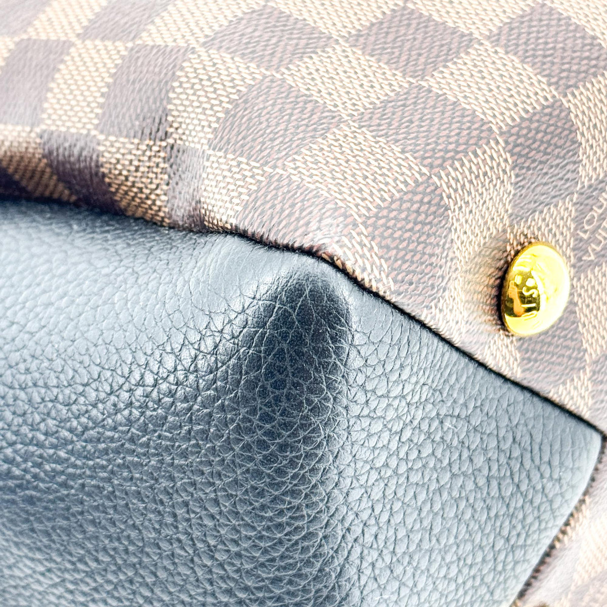 Louis Vuitton Brittany Damier, Brown, Canvas, Handbag