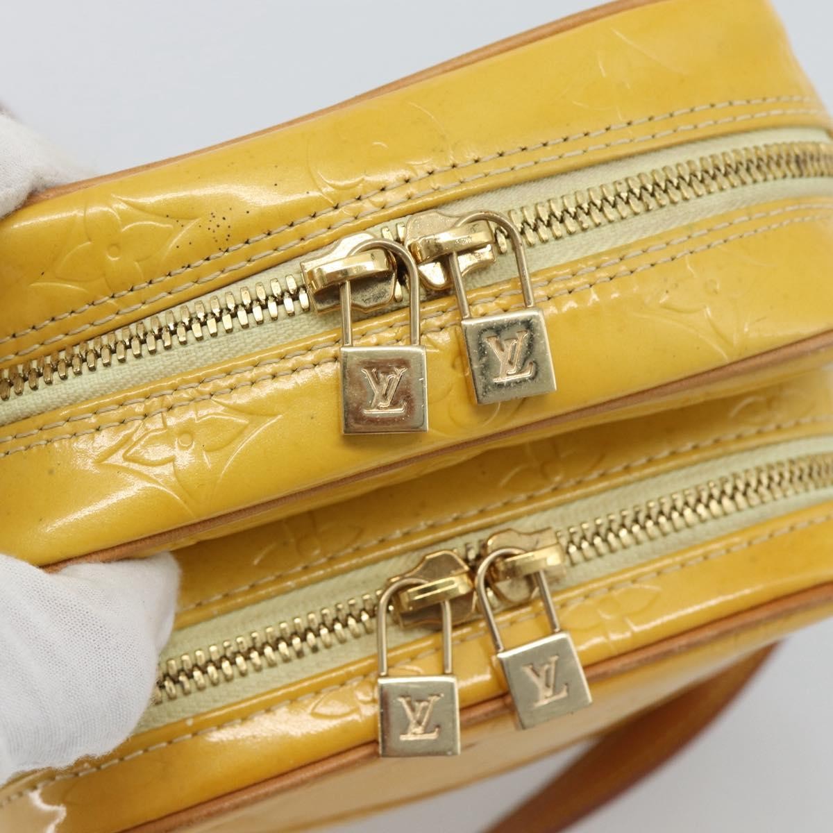 Louis Vuitton Wooster Monogram Vernis, Yellow, Patent Leather, Handbag