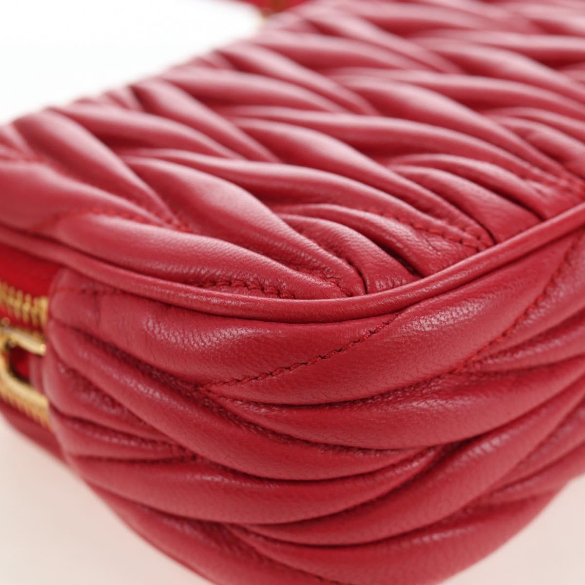 Miu Miu Tech Matelasse Leather, Red, Leather, Crossbody Bag
