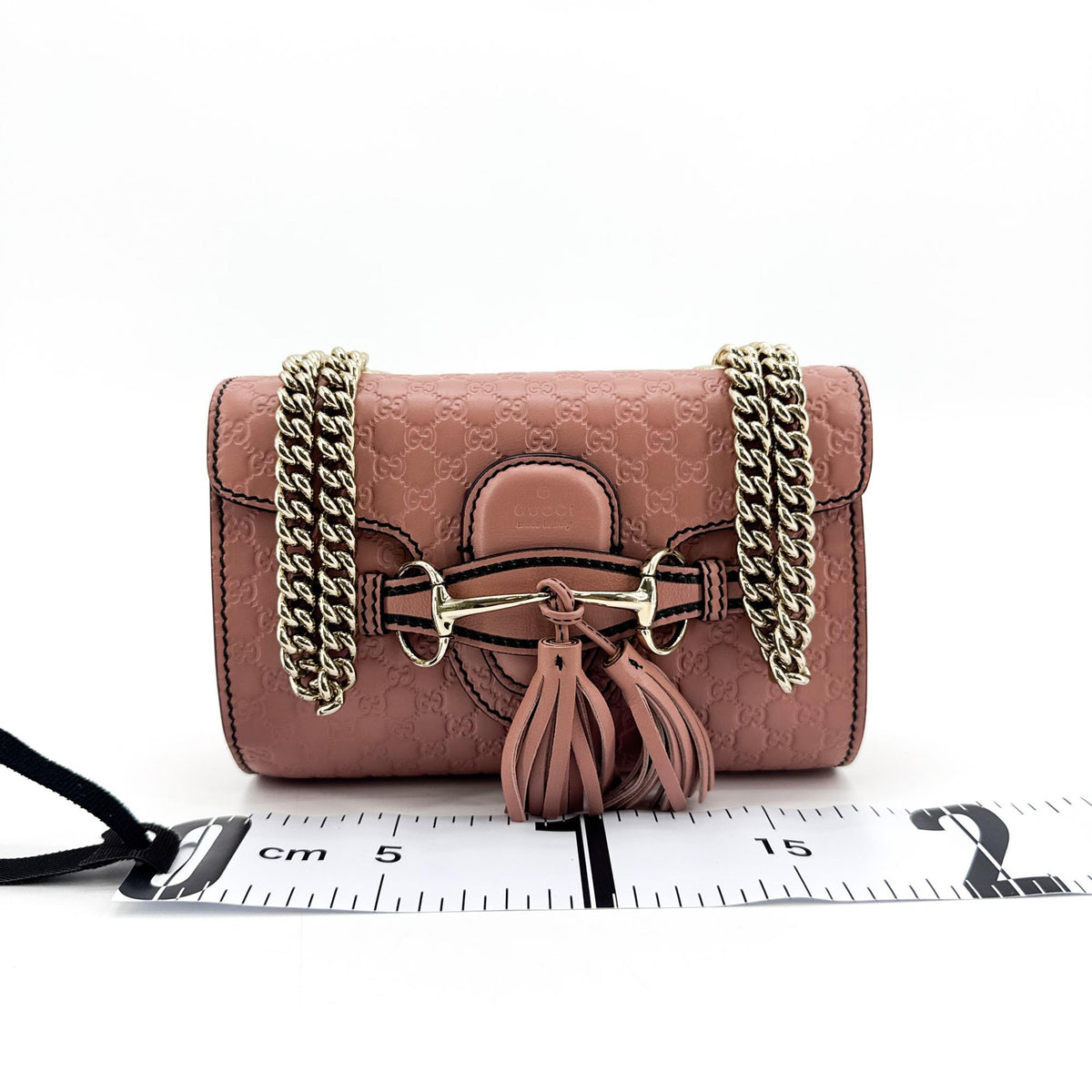 Gucci Emily Chain Flap Guccissima Leather, Pink, Leather, Shoulder Bag