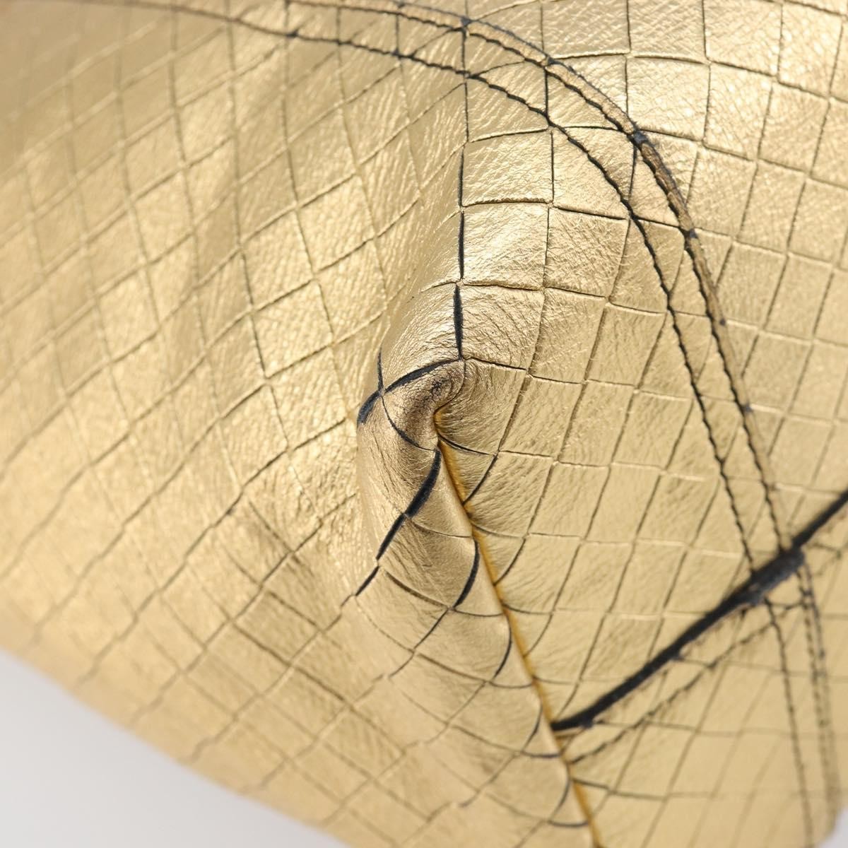 Bottega Veneta Intrecciomirage Leather, Gold, Leather, Tote Bag