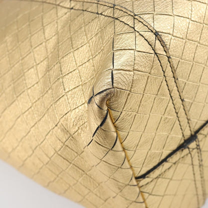 Bottega Veneta Intrecciomirage Leather, Gold, Leather, Tote Bag