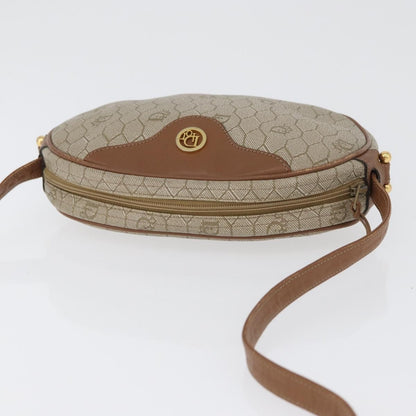 Christian Dior Vintage Honeycomb Canvas and Leather, Beige, Canvas, Shoulder Bag