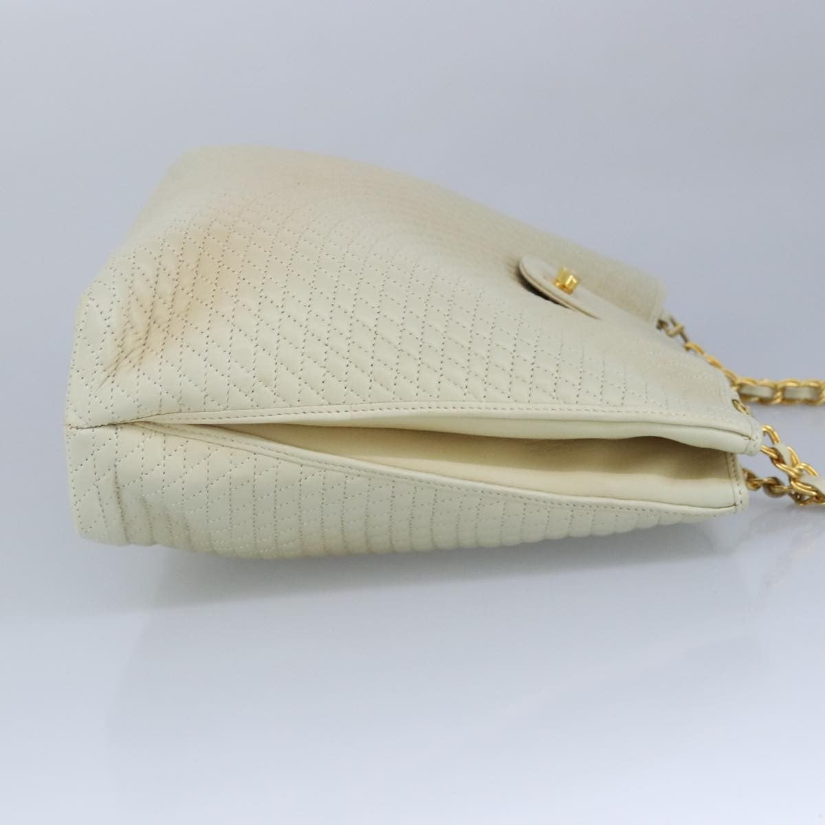 Bally Vintage Quilted Leather, Beige, Leather, Shoulder Bag